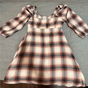 Hollister Brown and Black Plaid Dress